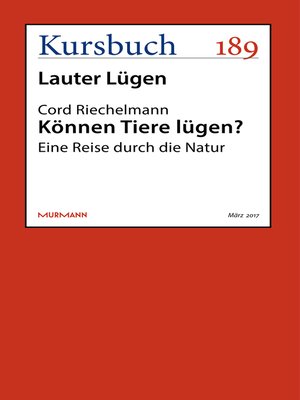 cover image of Können Tiere lügen?